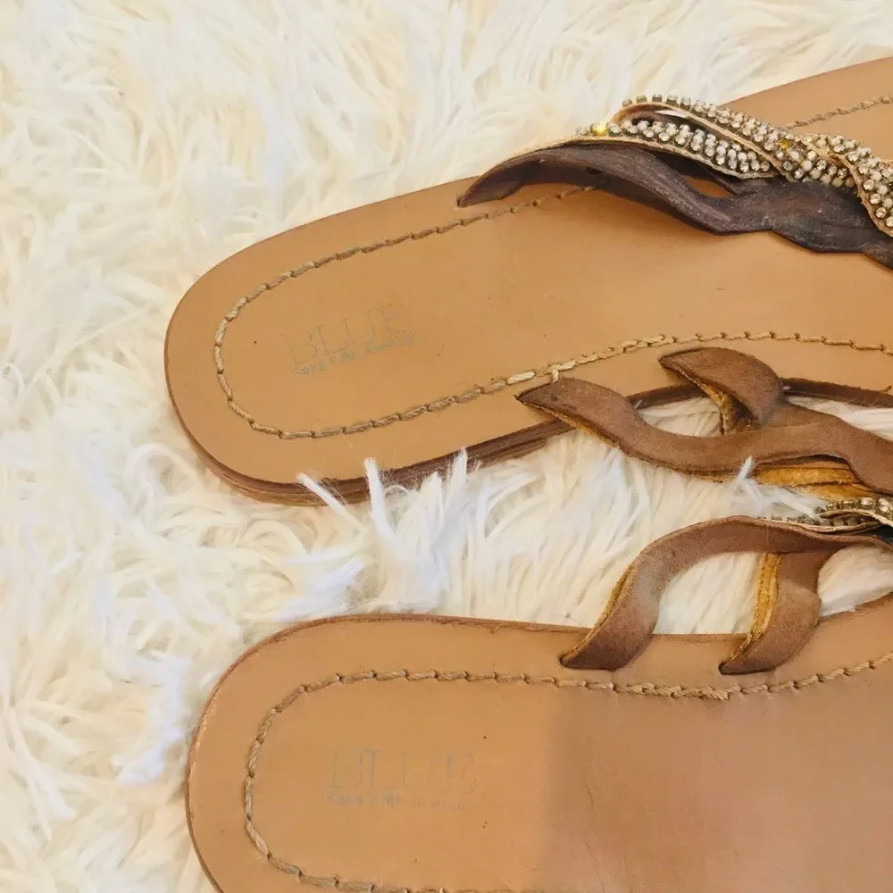 Blue by Saks 5th Avenue Gold Braided Sandals